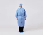 PP+PE Long Sleeve Isolation Gown - Blue - Image 3