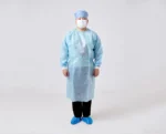 Blue disposable PP Long-sleeve non-woven medical isolation gown