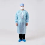 Blue disposable PP Long-sleeve non-woven medical isolation gown