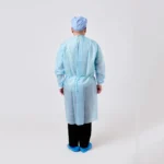 Blue disposable SMS Long-sleeve non-woven medical isolation gown