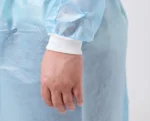 Blue disposable PP Long-sleeve non-woven medical isolation gown - Image 3