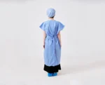Blue disposable PP short-sleeve non-woven medical isolation gown - Image 3