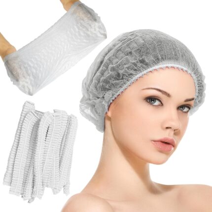 White disposable PP Non Woven Strip/Clip/Mop/Mob/Bouffant Cap