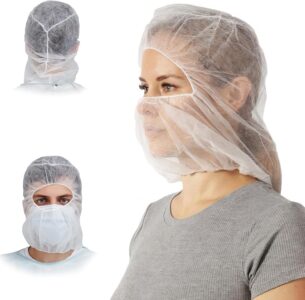 White Protective Hood with Face Mask -1