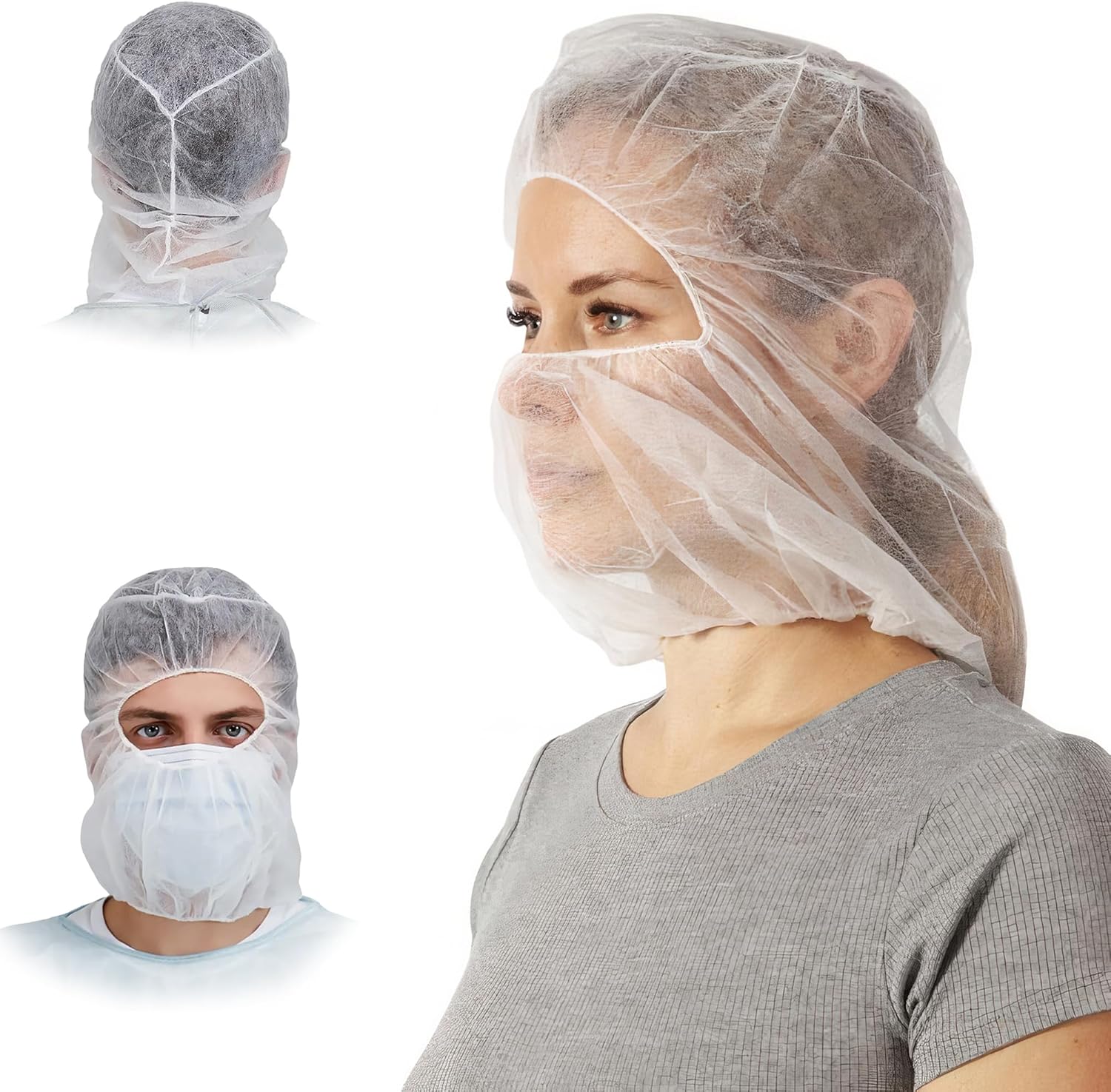81IC37zagpL._AC_SL1500_ White Protective Hood with Face Mask -1