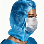 Blue Disposable Elastic Protective Hood with Face Mask (RCH-011)