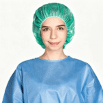 Green Disposable Nonwoven Protective Bouffant Cap (RCH-001) - Image 2