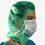 Green Disposable Elastic Protective Hood with Face Mask (RCH-011) - Image 2