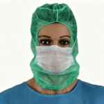 Green Disposable Elastic Protective Hood with Face Mask (RCH-011) - Image 3