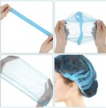 Blue disposable PP Non Woven Strip/Clip/Mop/Mob/Bouffant Cap - Image 4