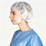 White Disposable Nonwoven Protective Bouffant Cap (RCH-001)