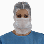 White Disposable Elastic Protective Hood with Face Mask (RCH-011)