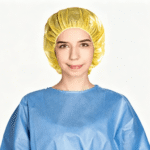 Yellow Disposable Nonwoven Protective Bouffant Cap (RCH-001) - Image 2