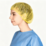 Yellow Disposable Nonwoven Protective Bouffant Cap (RCH-001) - Image 3