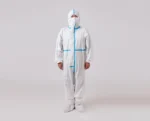 Blue-striped white  disposable PP non-woven medical protective suit