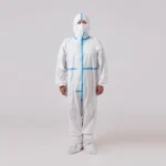 Blue-striped white  disposable PP non-woven medical protective suit