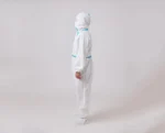 Blue-striped white  disposable PP non-woven medical protective suit - Image 2