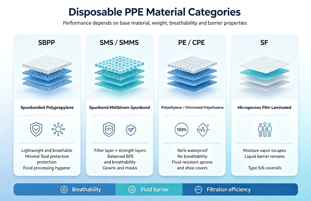 Disposable PPE Material Categories