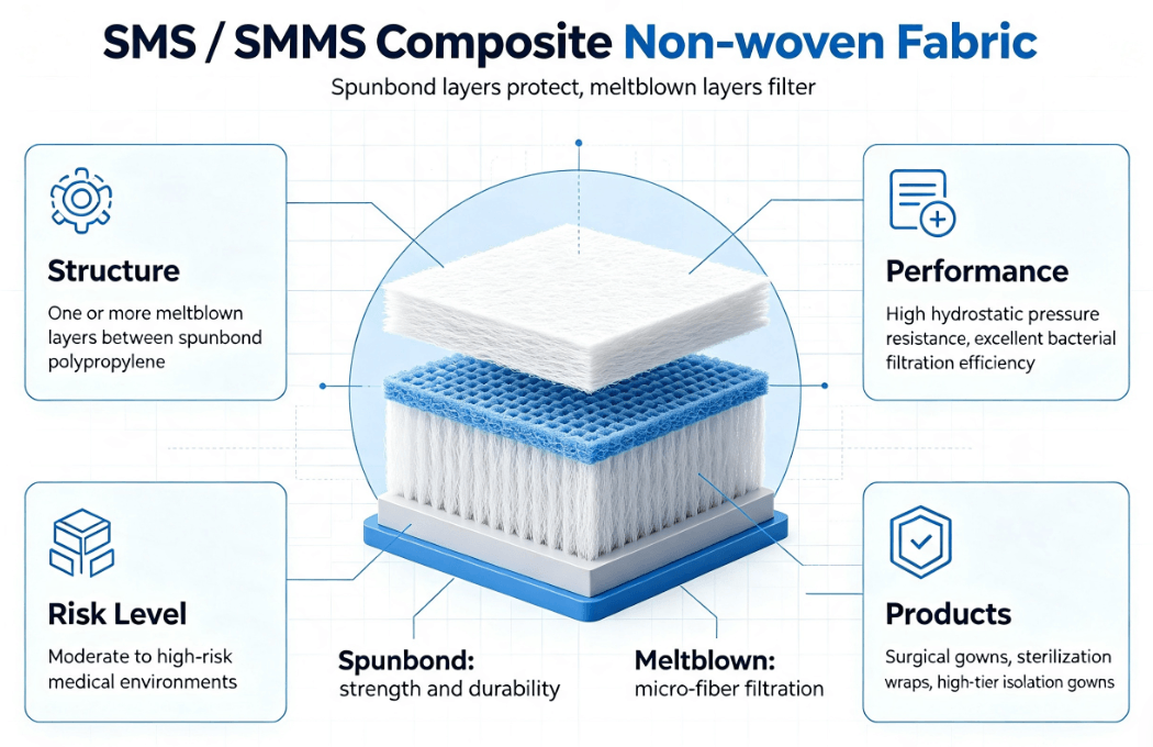 SMS /SMMS Composite Non-woven Fabric