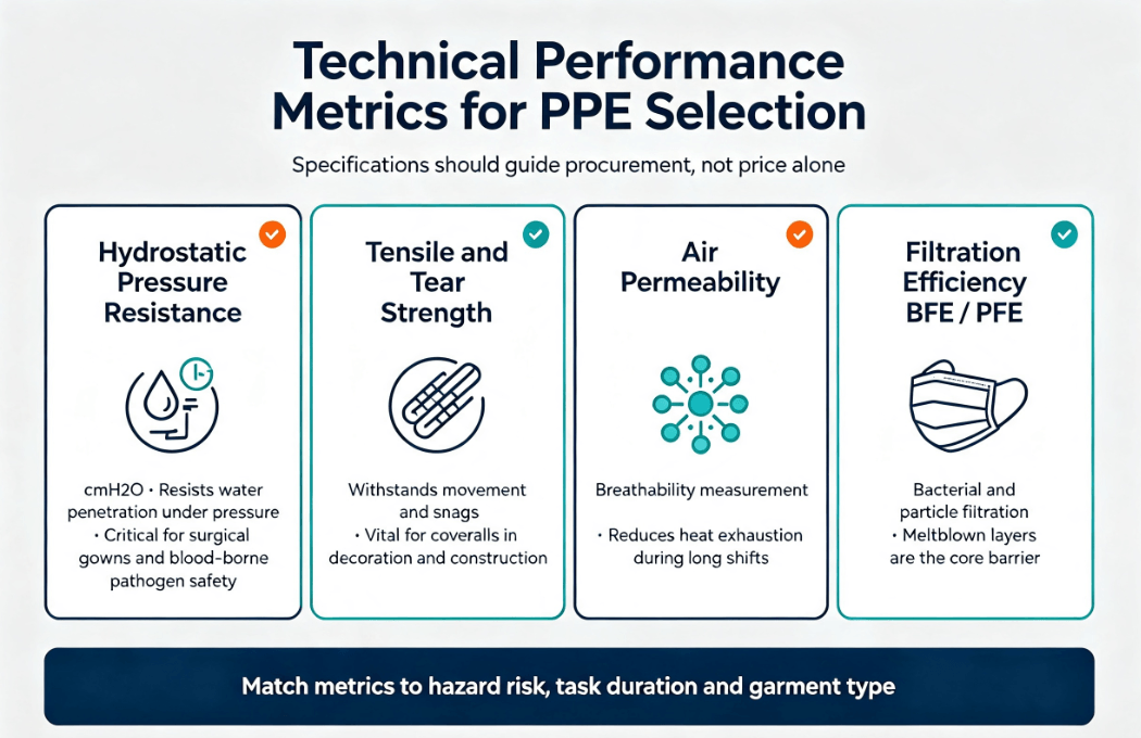 Technical Performance Metrics for PPE Selection
