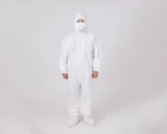 White disposable PP non-woven medical protective suit
