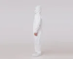 White disposable PP+PE non-woven medical protective suit
