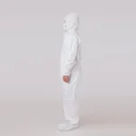 White disposable PP+PE non-woven medical protective suit