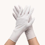 Disposable White Food-Grade Nitrile Protective Examination Gloves - Image 4