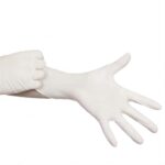 Disposable White Food-Grade Nitrile Protective Examination Gloves - Image 3