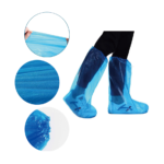 Disposable PE Waterproof Anti-Slip Transparent Blue Boot Covers