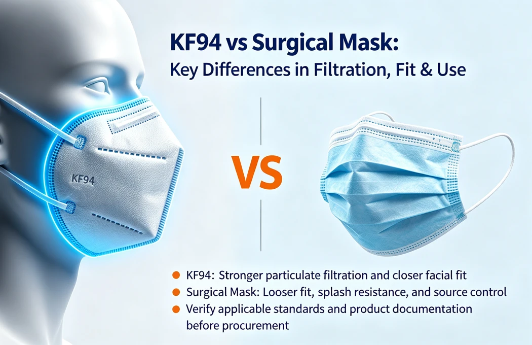 KF94 vs Surgical mask filtration fit and use comparison