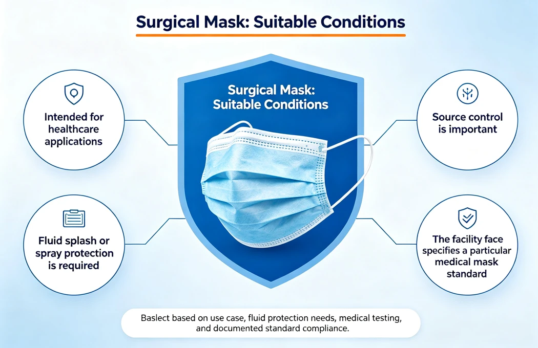 When to select surgical mask for healthcare application