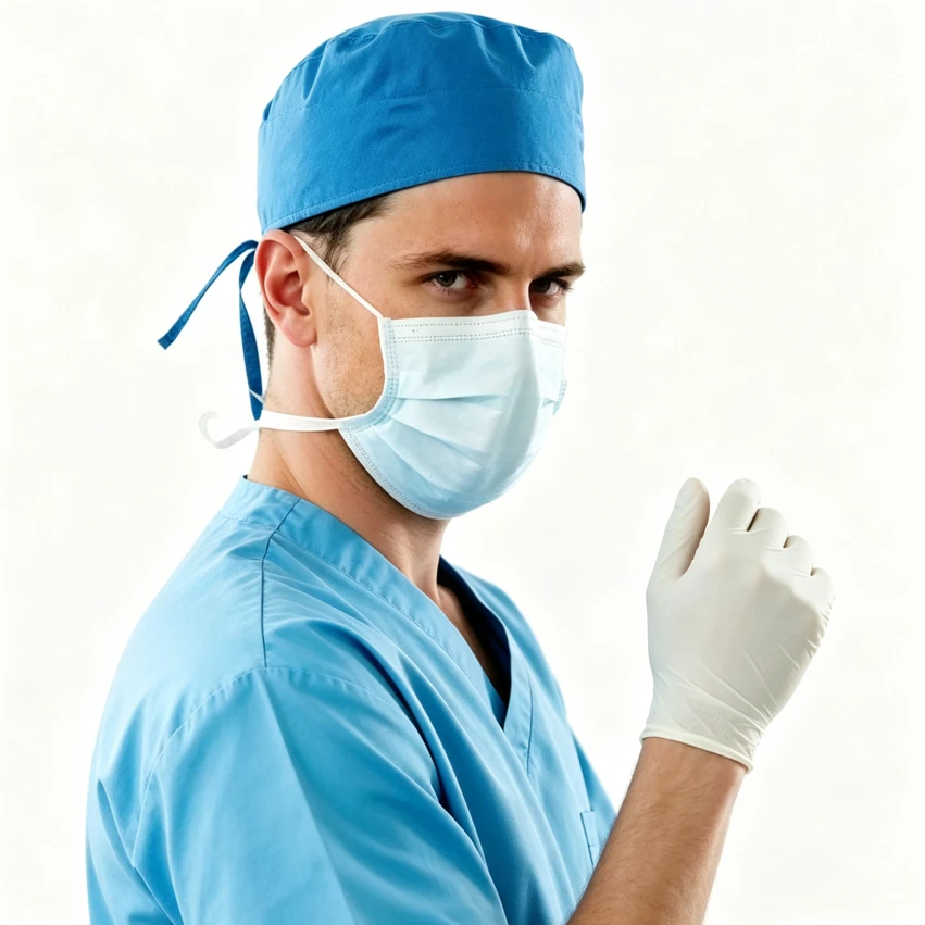 SURGEON CAP (TIE BACK)-2 splash-resistant surgeon cap