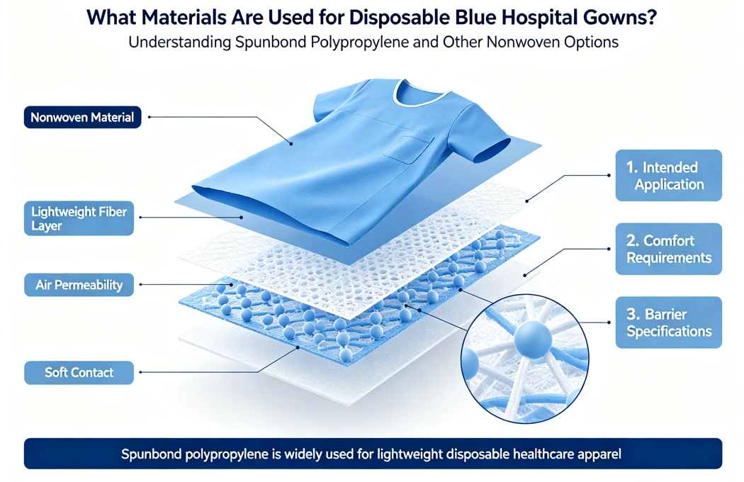 Spunbond PP disposable patient gown for routine care