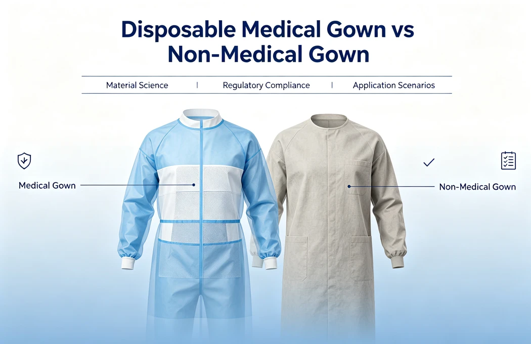 disposable medical gown vs non-medical gown-1