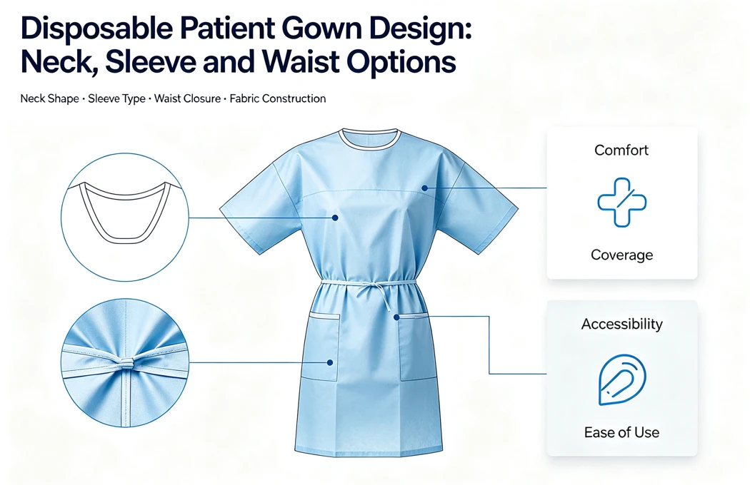 Disposable patient gown design