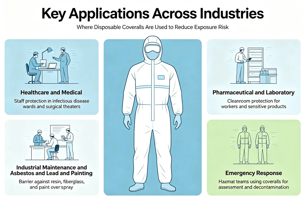 disposable protective coverall-Key Applications Across Industries