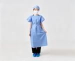 Blue Disposable Short Sleeve Isolation Gown