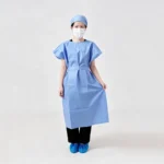 Blue Disposable Short Sleeve Isolation Gown