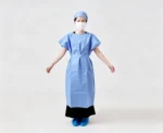 Blue Disposable Short Sleeve Isolation Gown - Image 2