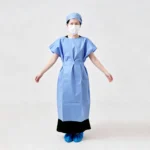 Liquid-Resistant Blue Short Sleeve Isolation Gown