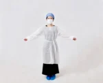 White Nonwoven Medical Long Sleeve Isolation Gown
