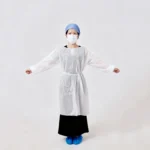 White Nonwoven Medical Long Sleeve Isolation Gown