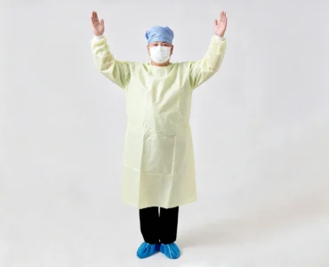 liquid-resistant long sleeve isolation gown