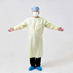 Yellow Long Sleeve Isolation Gown for Industrial Use