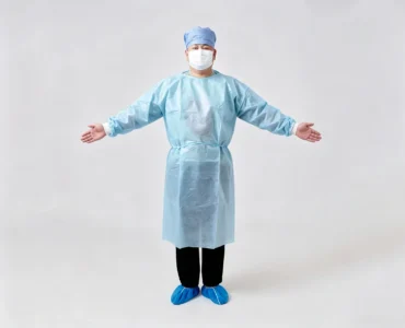 Long Sleeve isolation gown front view