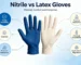 Nitrile vs Latex gloves comparison infographic