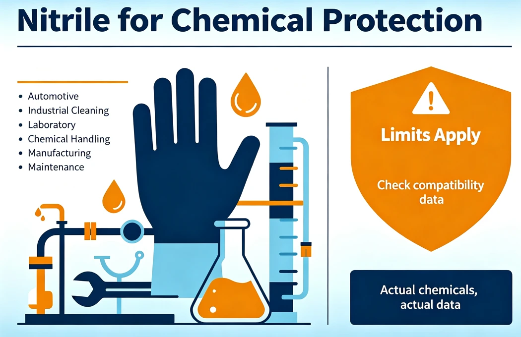 Nitrile gloves chemical compatibility and use-case overview