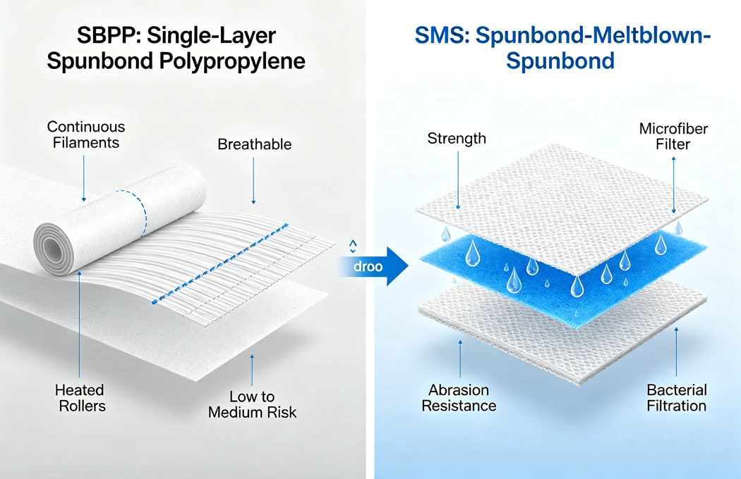 Anatomical diagram of SBPP and SMS material functions