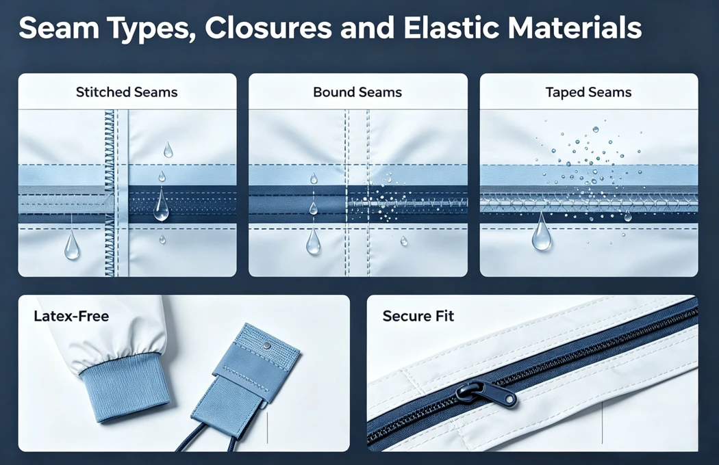 Seam Types, Closures and Elastic Materials